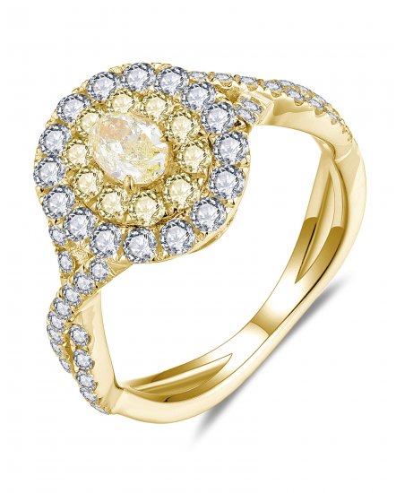 MULTI TONE OVAL DIAMOND ENGAGEMENT RING (TR5732)